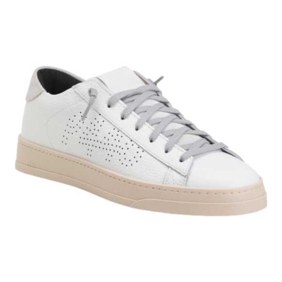 P448 Made In Italy Leather Jack Lace Up Sneakers size 35 - Picture 1 of 2